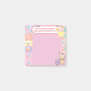 Post-it® Motivation Kawaii mignonne rose et pourpre