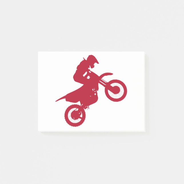 Post-it® moto de motocross realizando acrobacias (Devant)