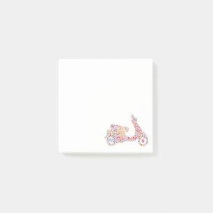 Post-it® Motocyclette à moteur à fleurs