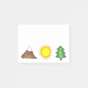 Post-it® Mountain Sun Tree Camping Randonnée Escalade Poste