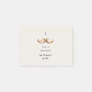 Post-it® Moustache Crème Rayures Bleues Vous Pose Une Quest