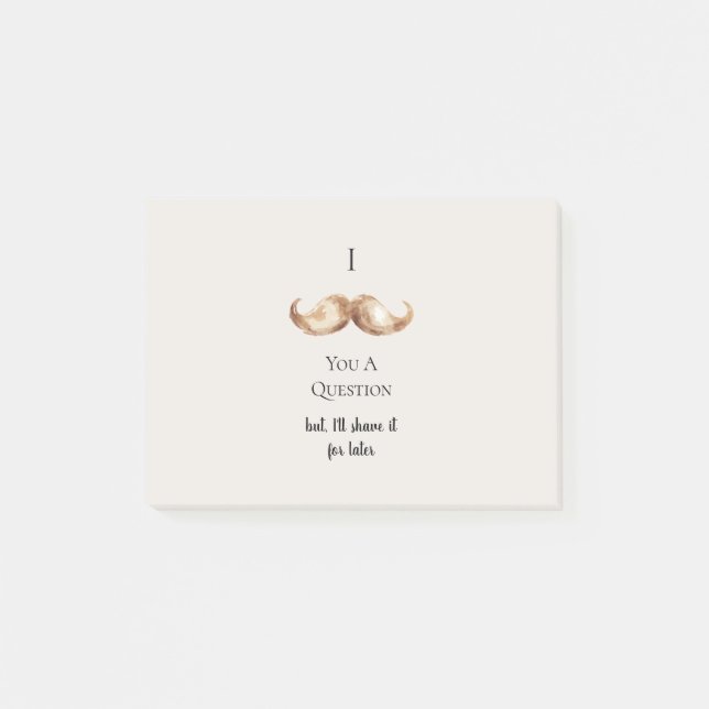Post-it® Moustache Crème Rayures Bleues Vous Pose Une Quest (Devant)