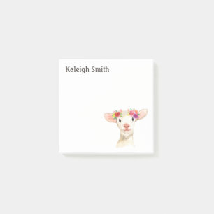 Post-it® Mouton / Agneau Fleur Violet Personnalisé Mignon