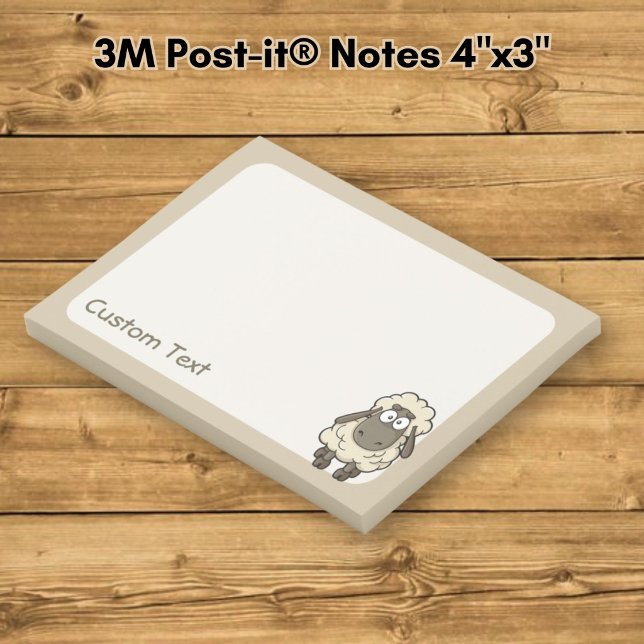 Post-it® Mouton dessin animé beige (Créateur téléchargé)
