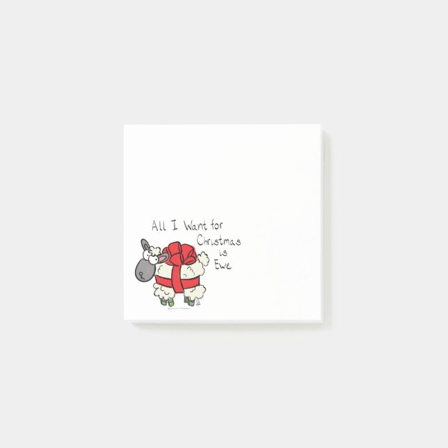 Post-it® Moutons de Noël Dessin Animé Enfants (Devant)