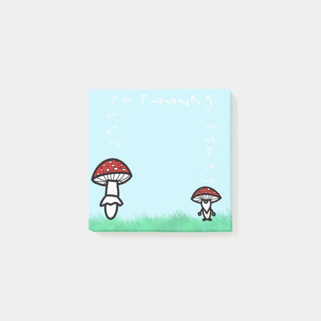 Post-it® Mushroom Gnome with Mushroom Post It Notes (Devant)