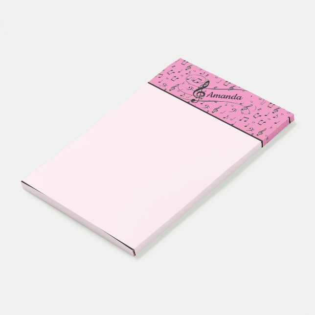 Post-it® Musical personnalisé noir (Incliné)