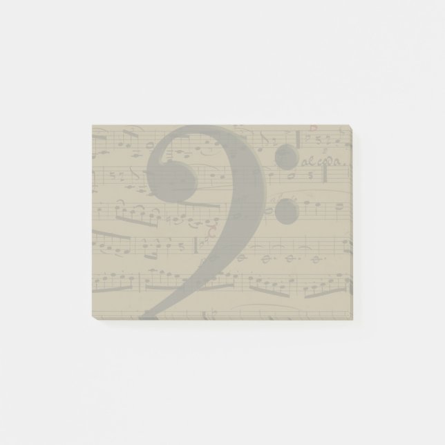 Post-it® Musical Treble Clef Sheet Musique Classique (Devant)