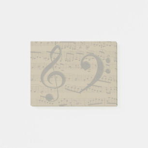 Post-it® Musical Treble Clef Sheet Musique Classique