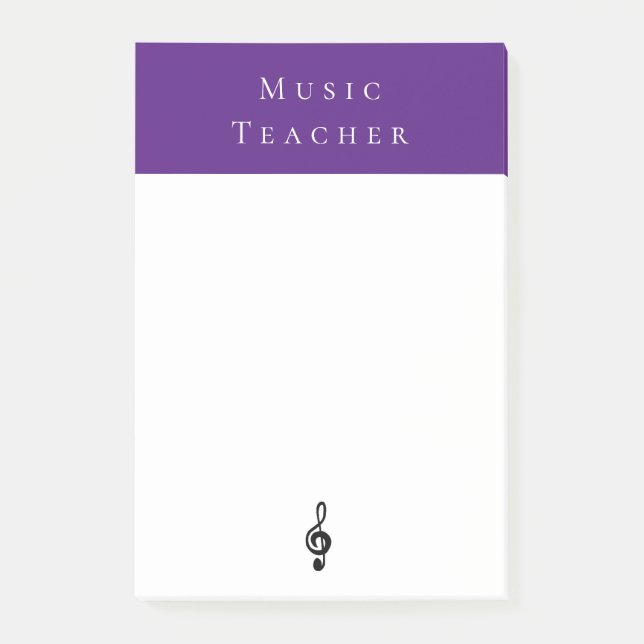 Post-it® Musicale violet professeur de musique Treble Clef (Devant)