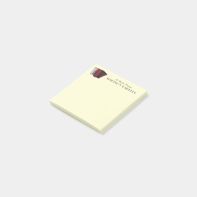 Post-it® Musicien d'accordéon Professeur de groupe Notes Po (Incliné)