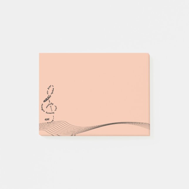 Post-it® musique à ma protection de notes collante (Devant)