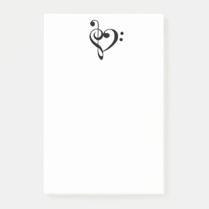 Post-it® Musique Coeur Treble Clef Bass Clef Musicien