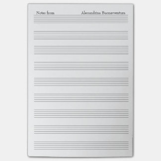 Post-it® Musique d'état-major blanc Note Papier Nom personn