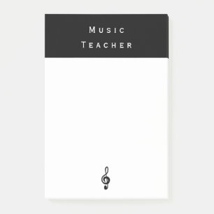 Post-it® Musique Enseignant Treble Clef Noir Blanc Minimali