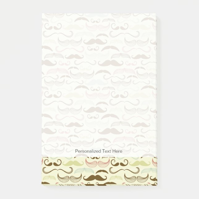 Post-it® Mustache motif, style rétro 4 (Devant)