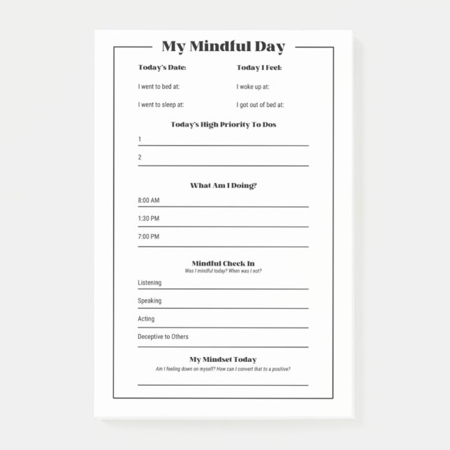 Post-it® My Mindful Day : Mindfult Daily Tracker (Devant)