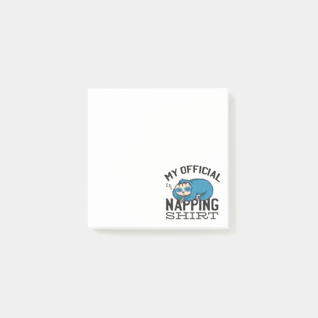 Post-it® My official napping shirt - Lazy sleeping Sloth (Devant)