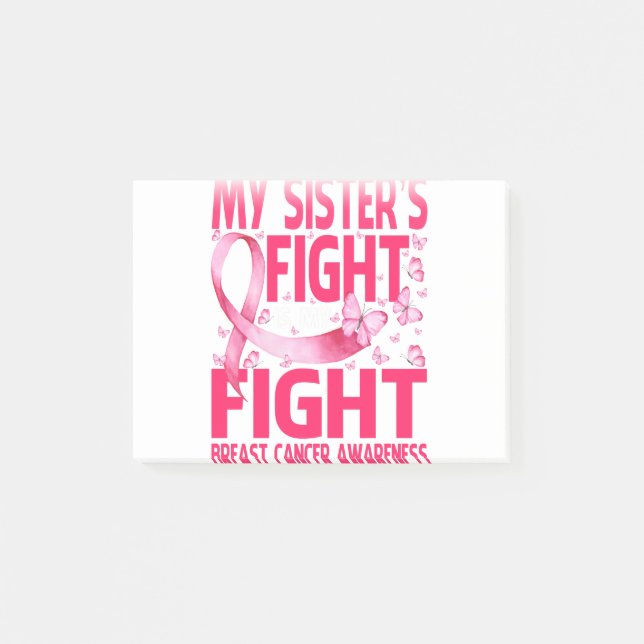 Post-it® My Sister's Fight Is My Fight Breast Cancer (Devant)