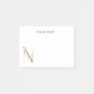 Post-it® N Monogramme Floral Personnalisé