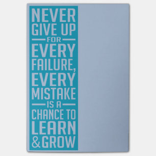 Post-it® N'abandonnez jamais les notes de post-it de