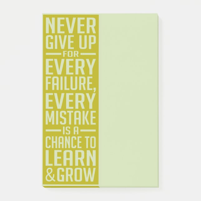 Post-it® N'abandonnez jamais les notes postales motivationn (Devant)