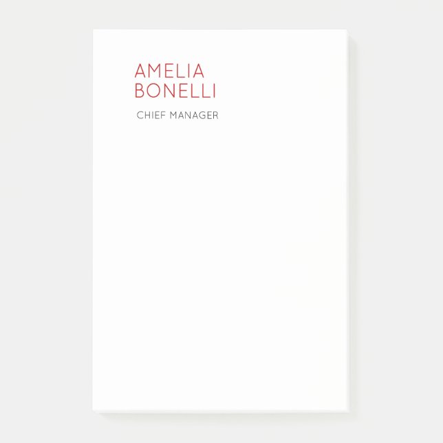 Post-it® Name Modern Minimalist Professional Plain Casual (Devant)