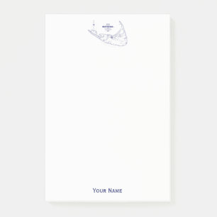 Post-it® Nantucket Island MA Carte Vintage Marine Blue
