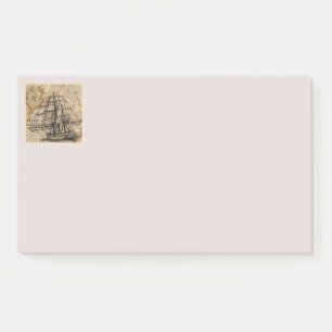 Post-it® Navire Vintage et carte