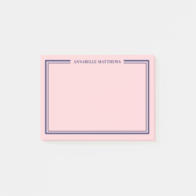 Post-it® Navy Blue Pink Monogram (Devant)