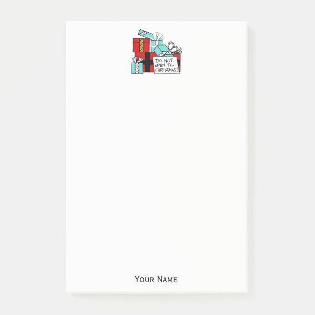 Post-it® Ne pas ouvrir jusqu'à Noël présente Noël (Devant)