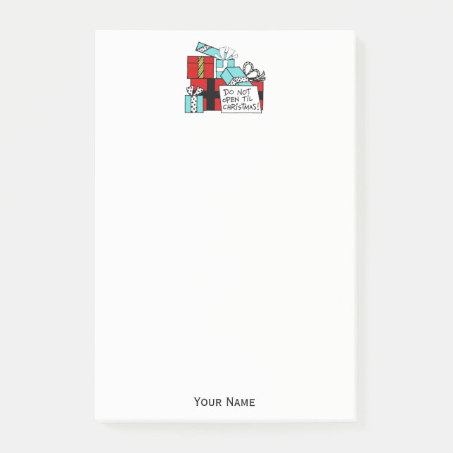 Post-it® Ne pas ouvrir jusqu'à Noël présente Noël (Devant)