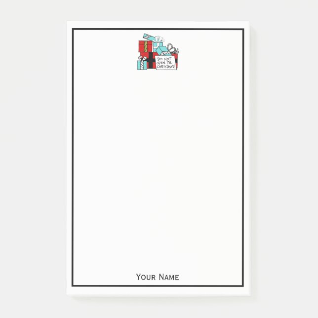 Post-it® Ne pas ouvrir jusqu'à Noël présente Noël (Devant)