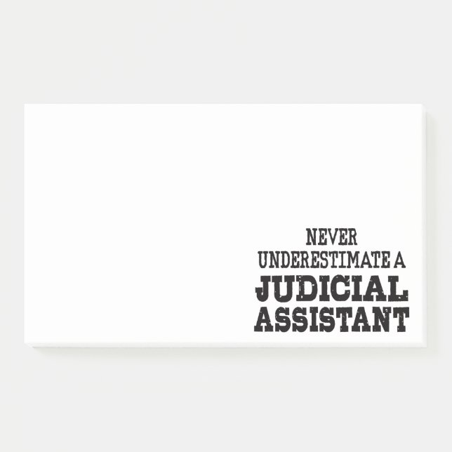 Post-it® Ne sous-estimez jamais un assistant judiciaire (Devant)