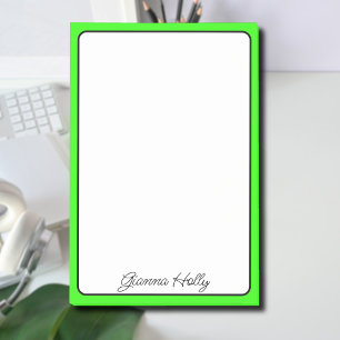 Post-it® Neon Green Border Minimaliste Nom professionnel
