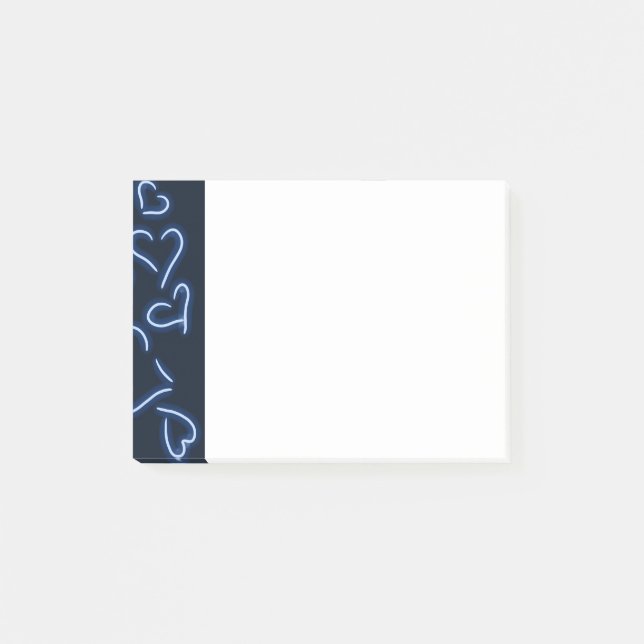Post-it® Neon Hearts Blue (Devant)