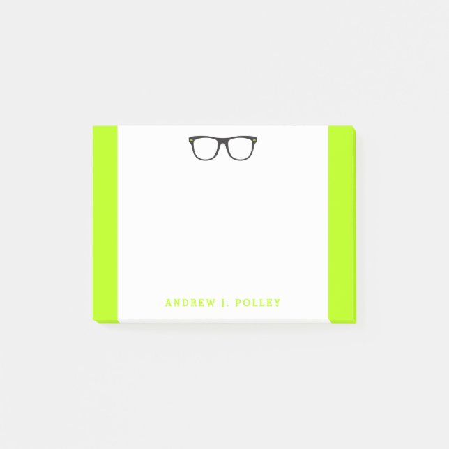 Post-it® Neon Nerdy Lunettes noires sur mesure Post-it (Devant)