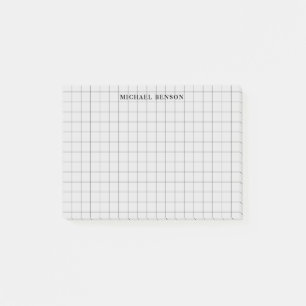 Post-it® Nettoyer Gris Noir Simple Gris Moderne Grille lign