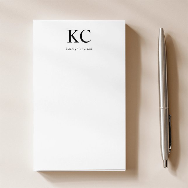 Post-it® Nettoyer le monogramme initial classique simple (Créateur téléchargé)