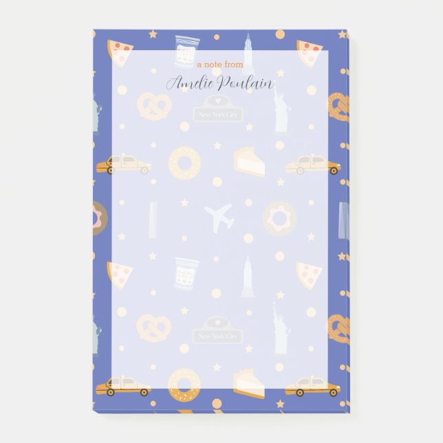Post-it® New York City Motif Royal Blue Nom (Devant)