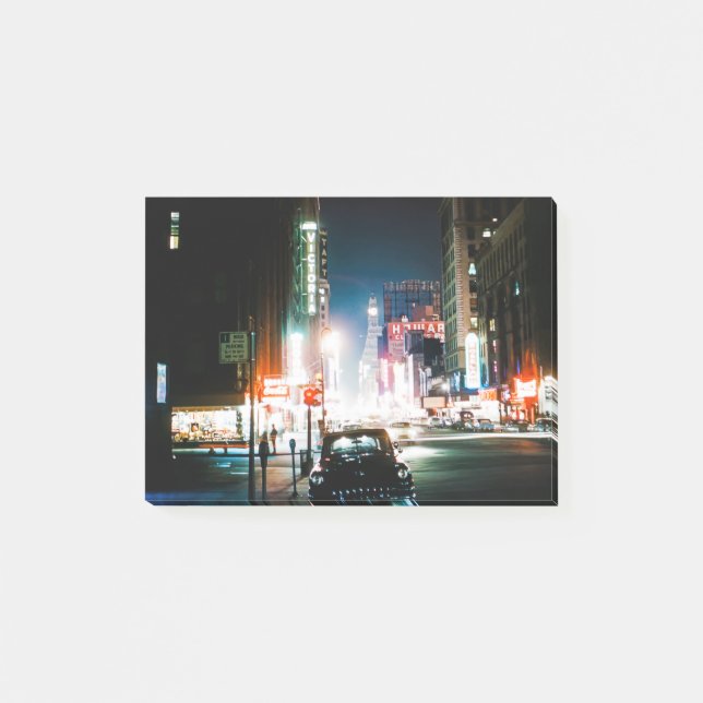 POST-IT® NEW YORK CITY TIMES CARRÉ 1950'S NEON NIGHT PHOTO (Devant)