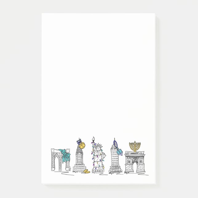 Post-it® New York Hanoukka Bonne Chanukah NYC Holiday (Devant)