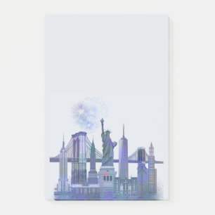 Post-it® New York Skyline - Aquarelle bleue