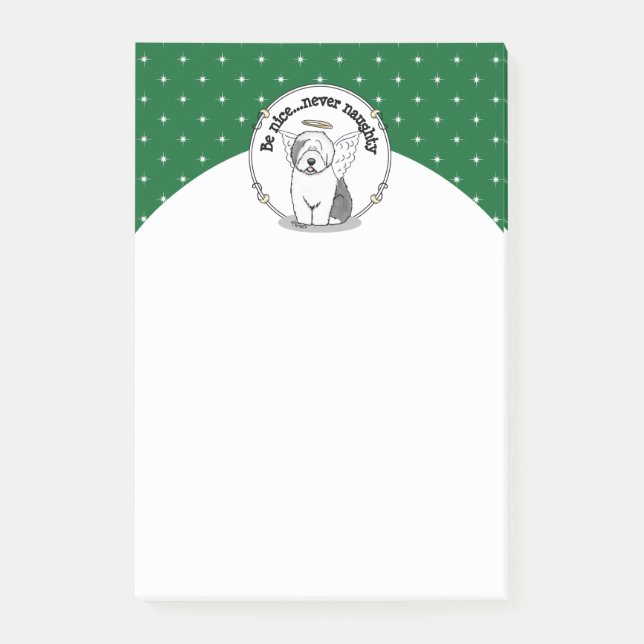 Post-it® Nice Angel Old English Sheepdog (Gris 1) - mignon (Devant)