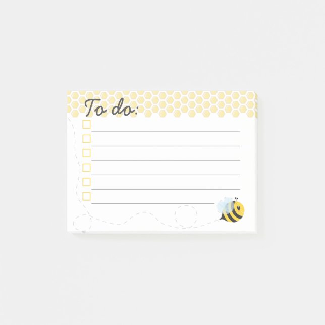 Post-it® Nid d'abeilles jaune mignon d'abeille de miel de (Devant)