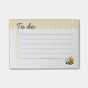Post-it® Nid d'abeilles jaune mignon d'abeille de miel de
