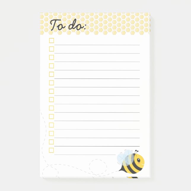 Post-it® Nid d'abeilles jaune mignon d'abeille de miel de (Devant)