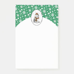 Post-it® Noël d'hiver Vieux anglais Chien de mouton gris 1