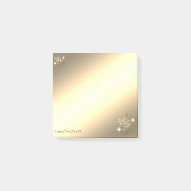 Post-it® Noël, Faux Gold Snowflakes Personnalisé (Devant)
