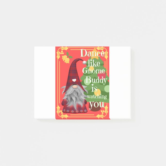 Post-it® Noël Gnome Buddy Danser Drôle Design (Devant)